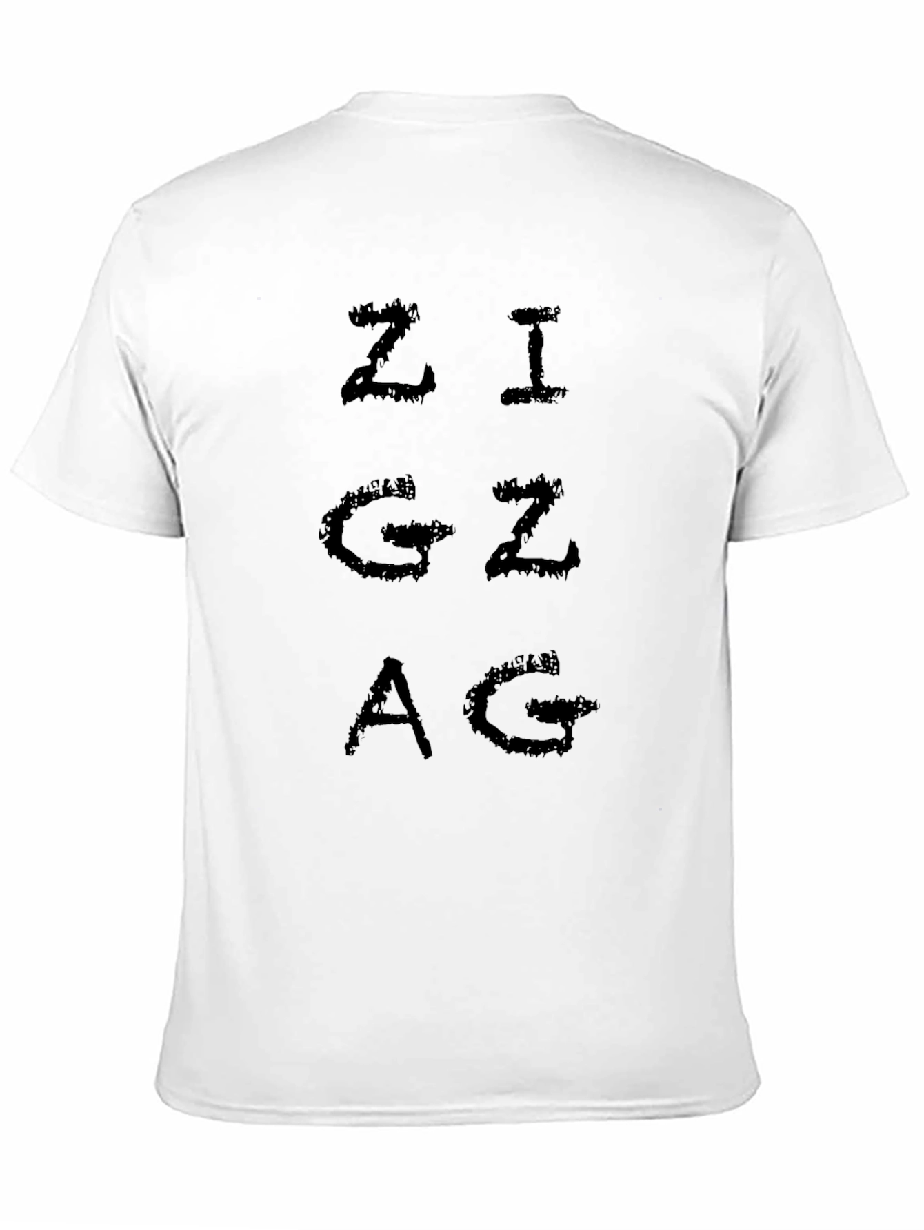 Zigzag Graphic Print Black T-Shirt for Men