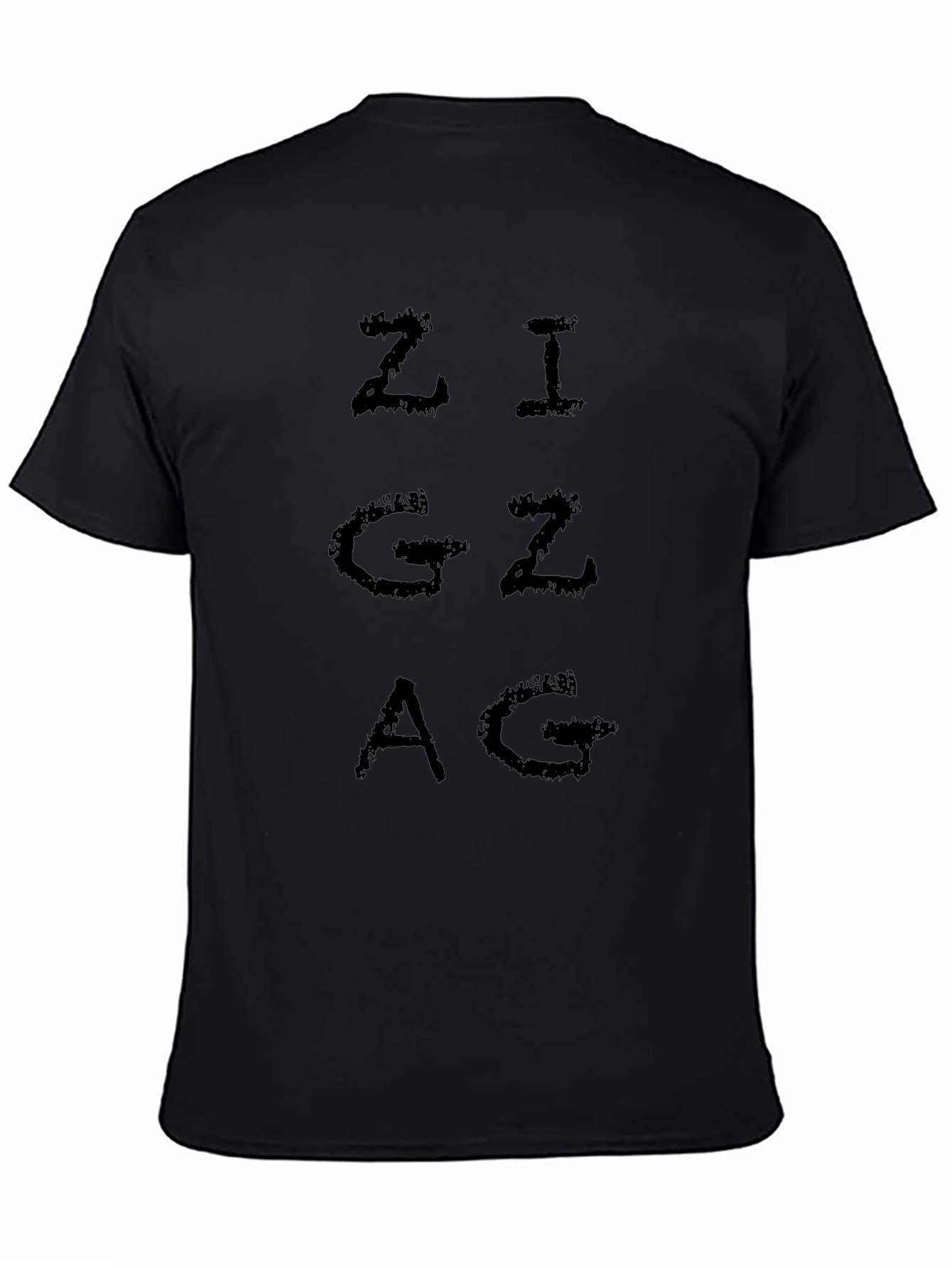 Zigzag Graphic Print Black T-Shirt for Men