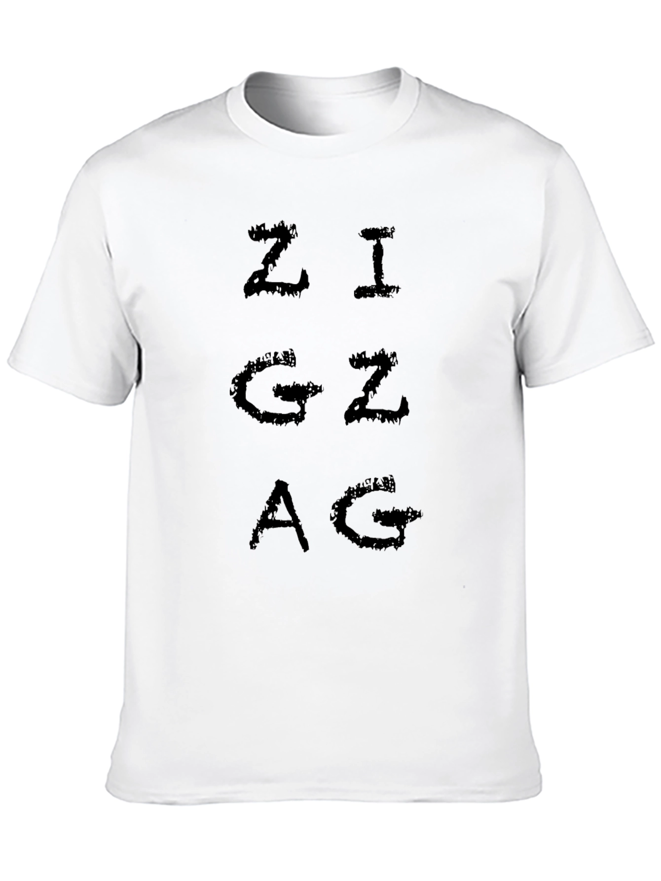 Zigzag Graphic Print Black T-Shirt for Men