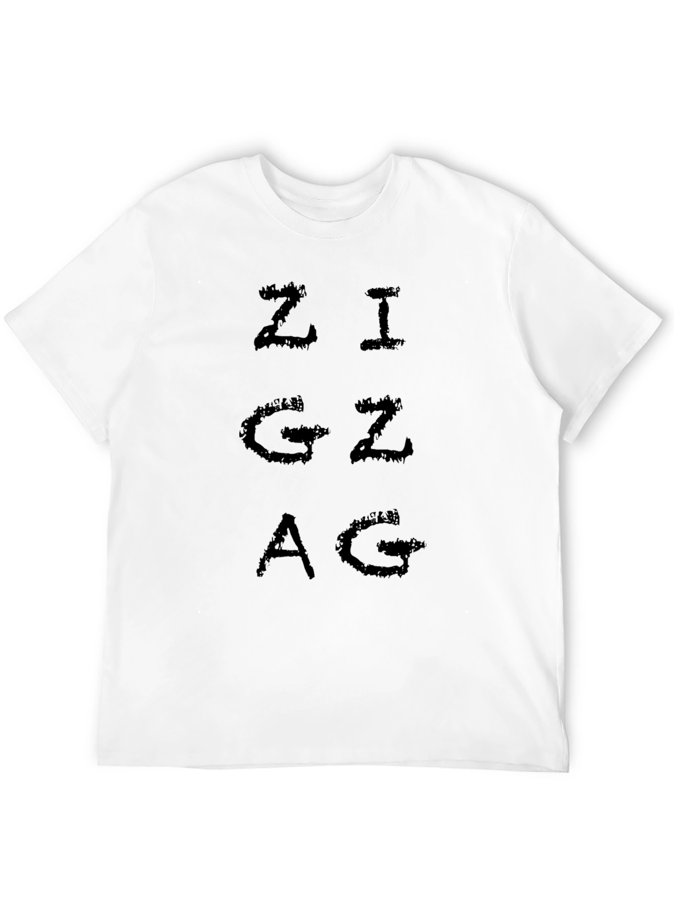 Zigzag Graphic Print Black T-Shirt for Men