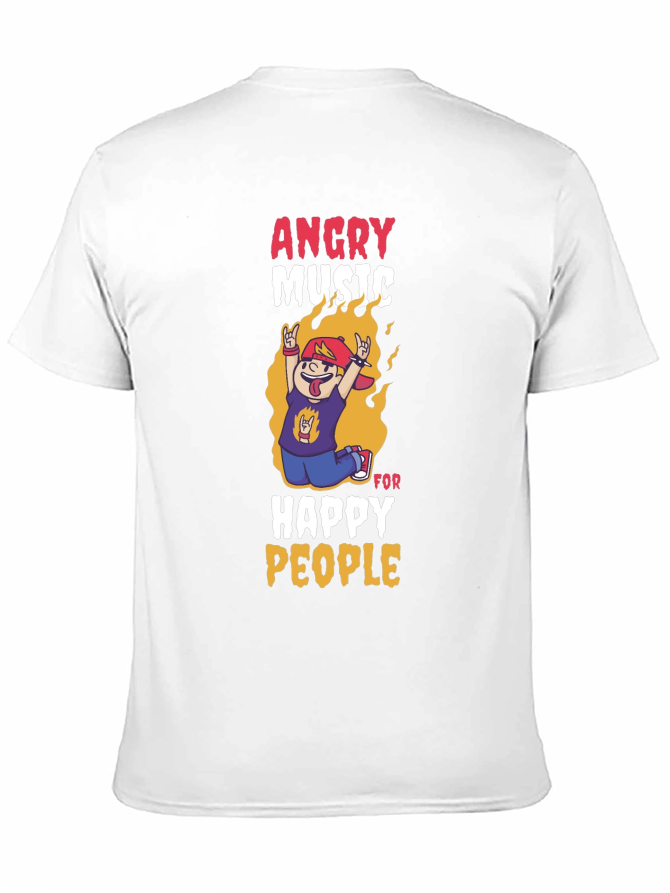 Angry Music Happy People Black Graphic T-Shirt