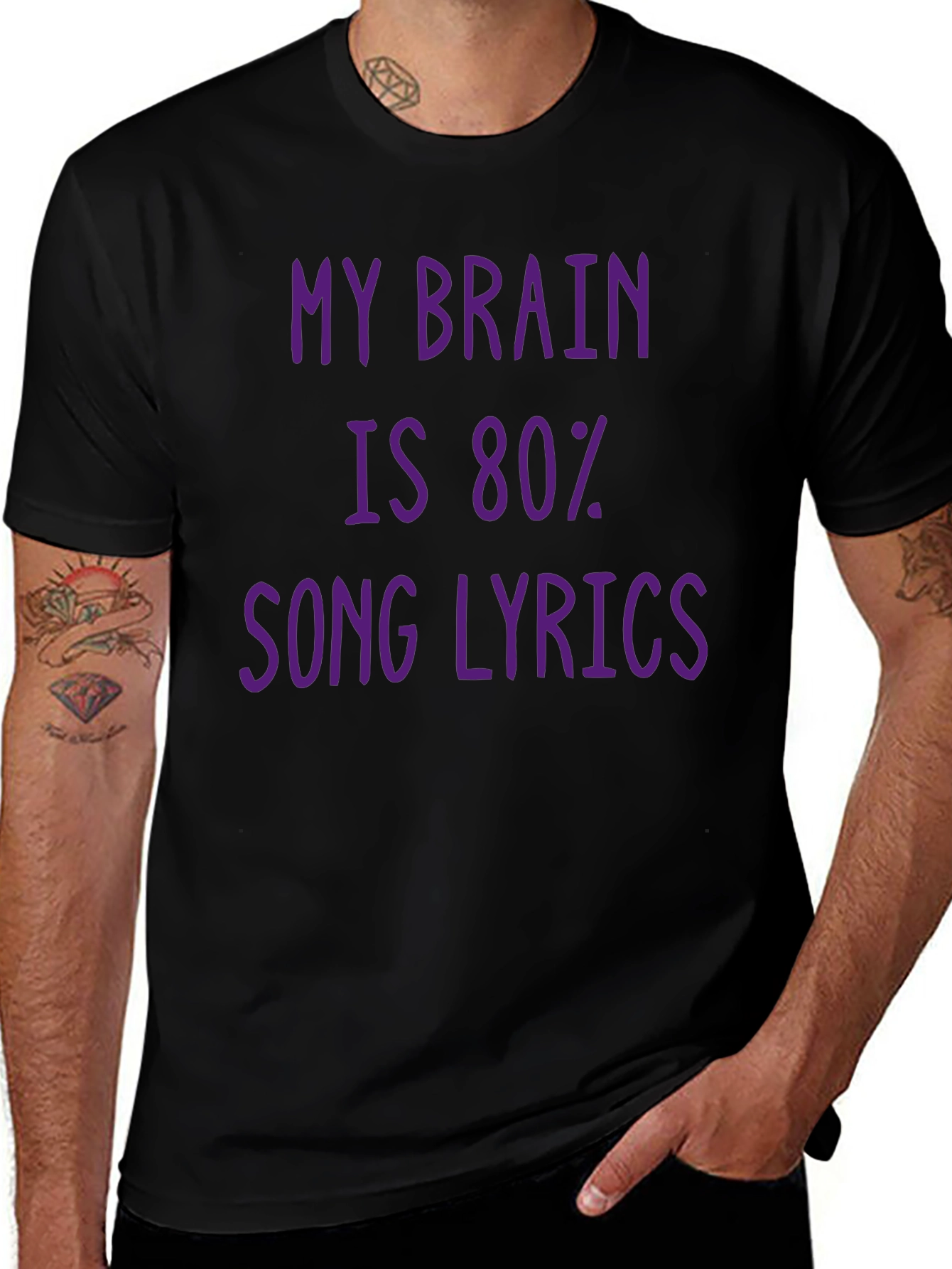Song Lyrics Brain Tee - Humor T-Shirt