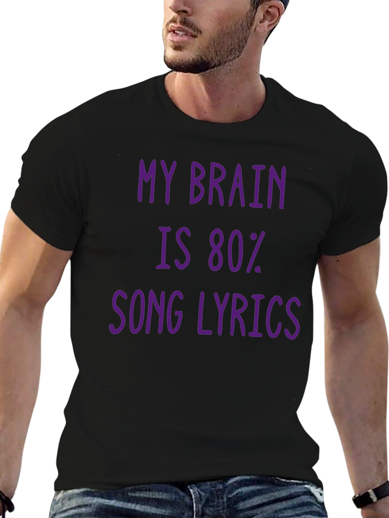 Song Lyrics Brain Tee - Humor T-Shirt