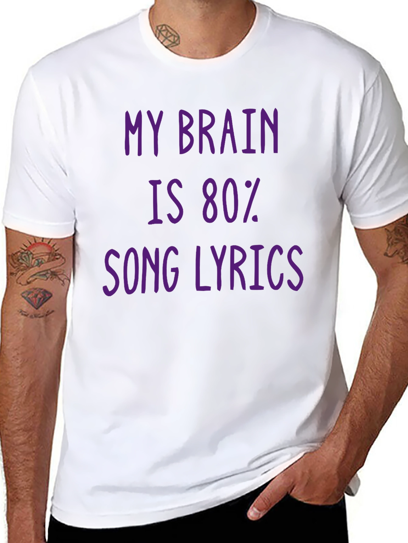 Song Lyrics Brain Tee - Humor T-Shirt