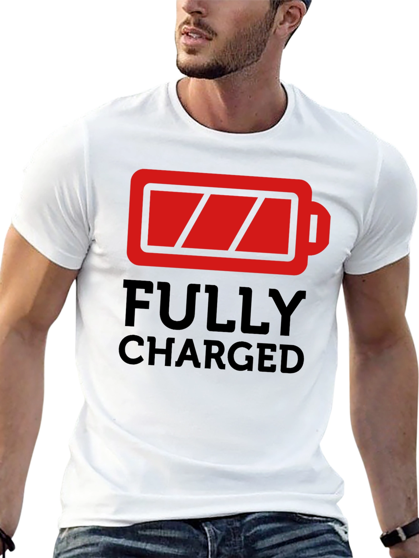 Fully Charged Graphic T-Shirt - Black Crew Neck