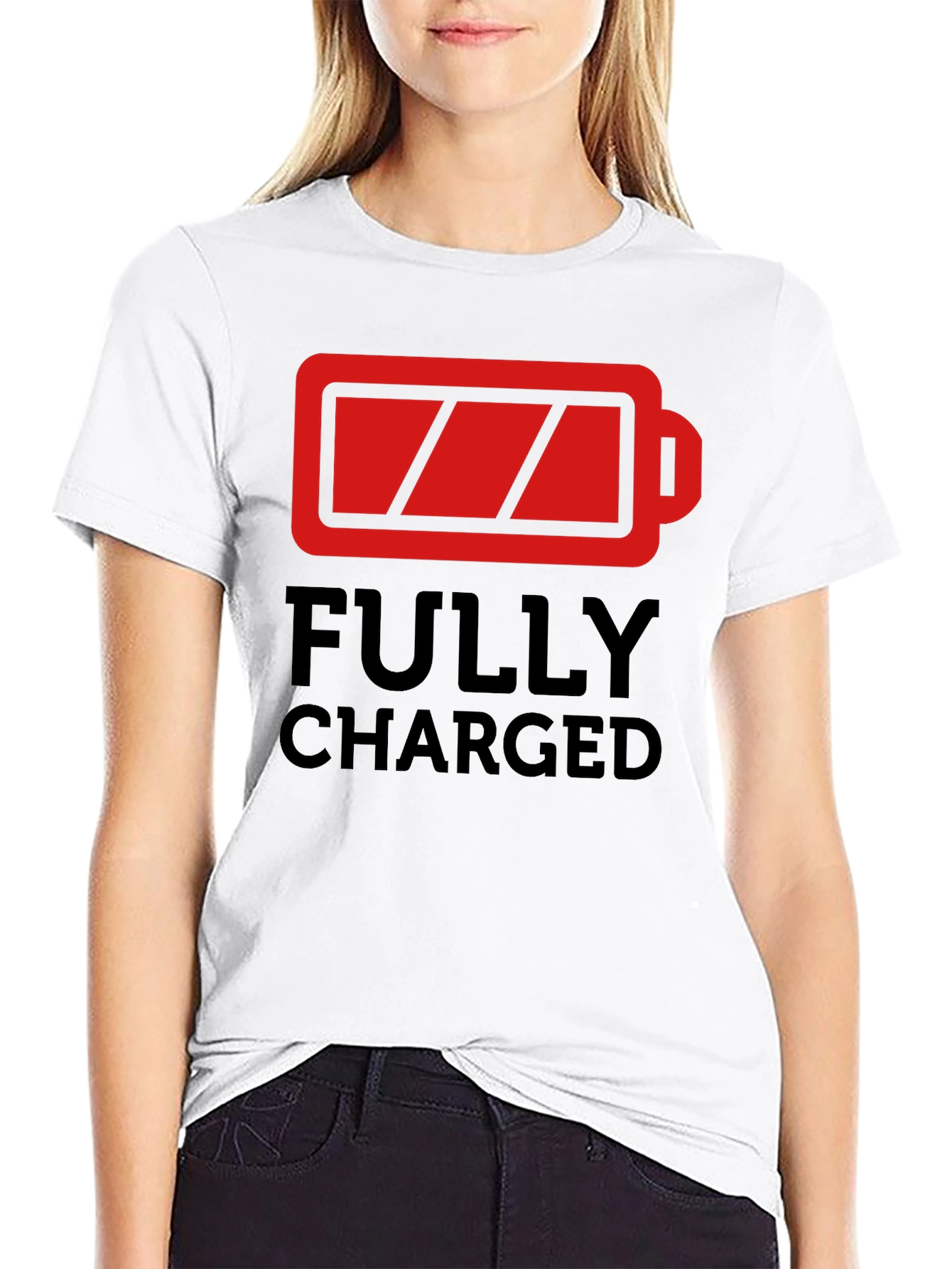 Fully Charged Graphic T-Shirt - Black Crew Neck