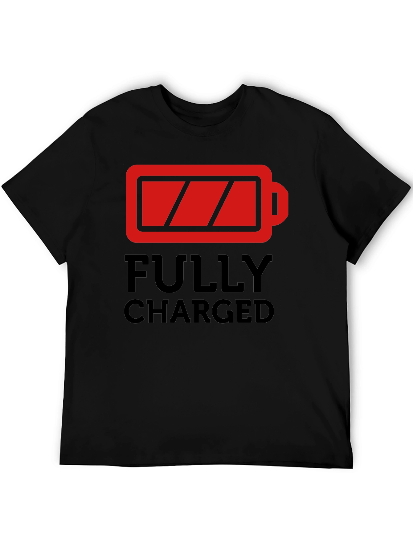 Fully Charged Graphic T-Shirt - Black Crew Neck