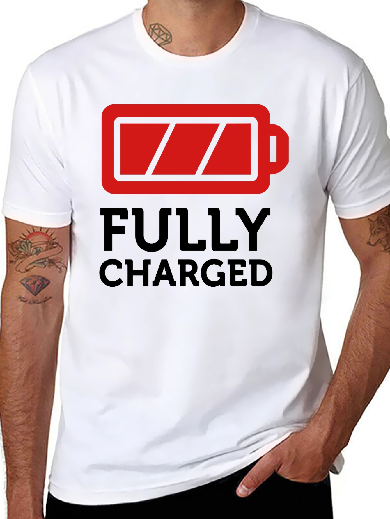Fully Charged Graphic T-Shirt - Black Crew Neck