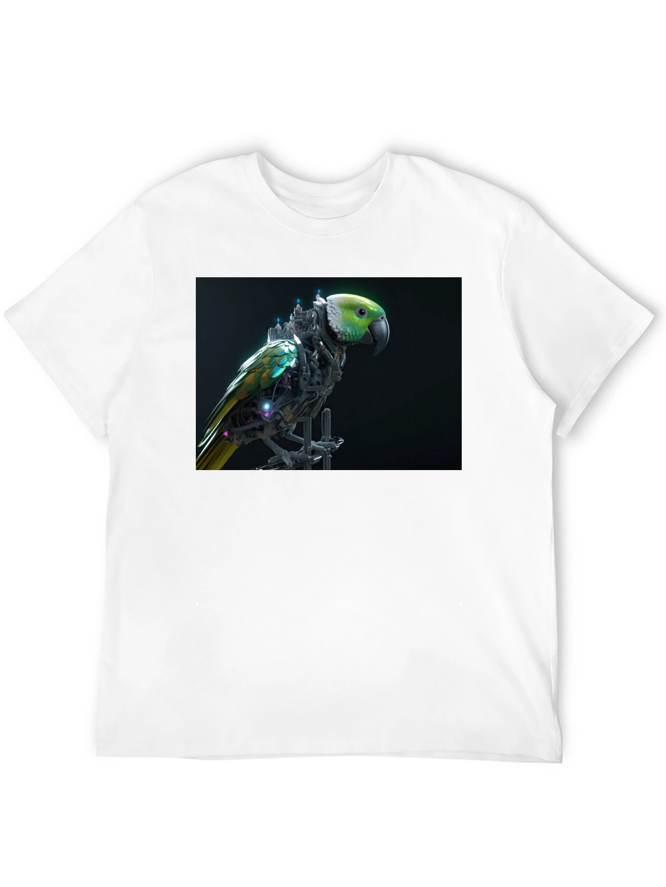 Cybernetic Parrot Graphic Tee - Black T-Shirt