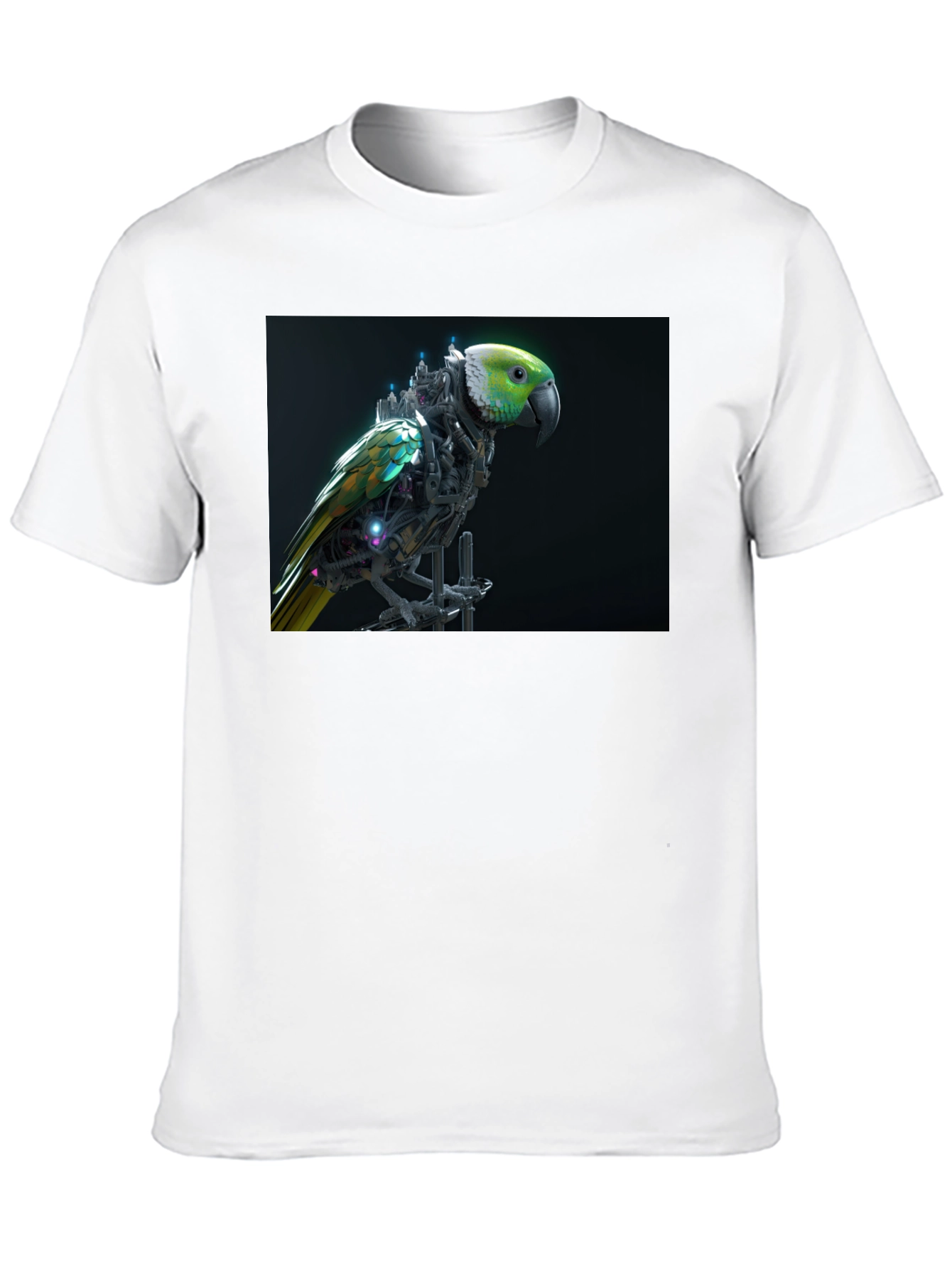 Cybernetic Parrot Graphic Tee - Black T-Shirt