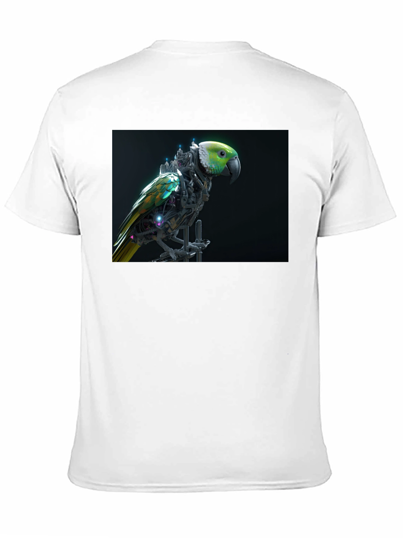 Cybernetic Parrot Graphic Tee - Black T-Shirt