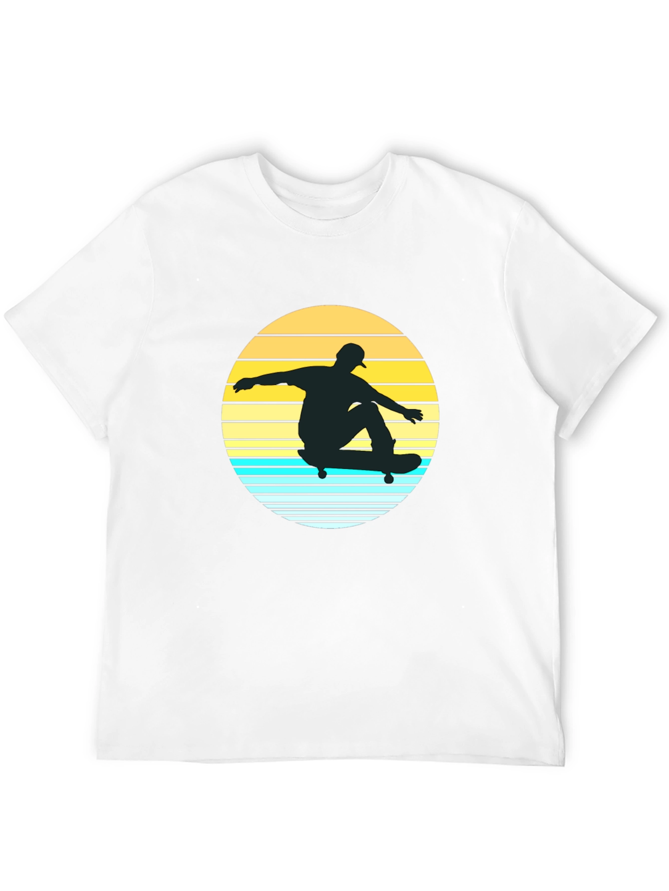 Skateboarder Sunset Graphic Tee - Black Casual Shirt