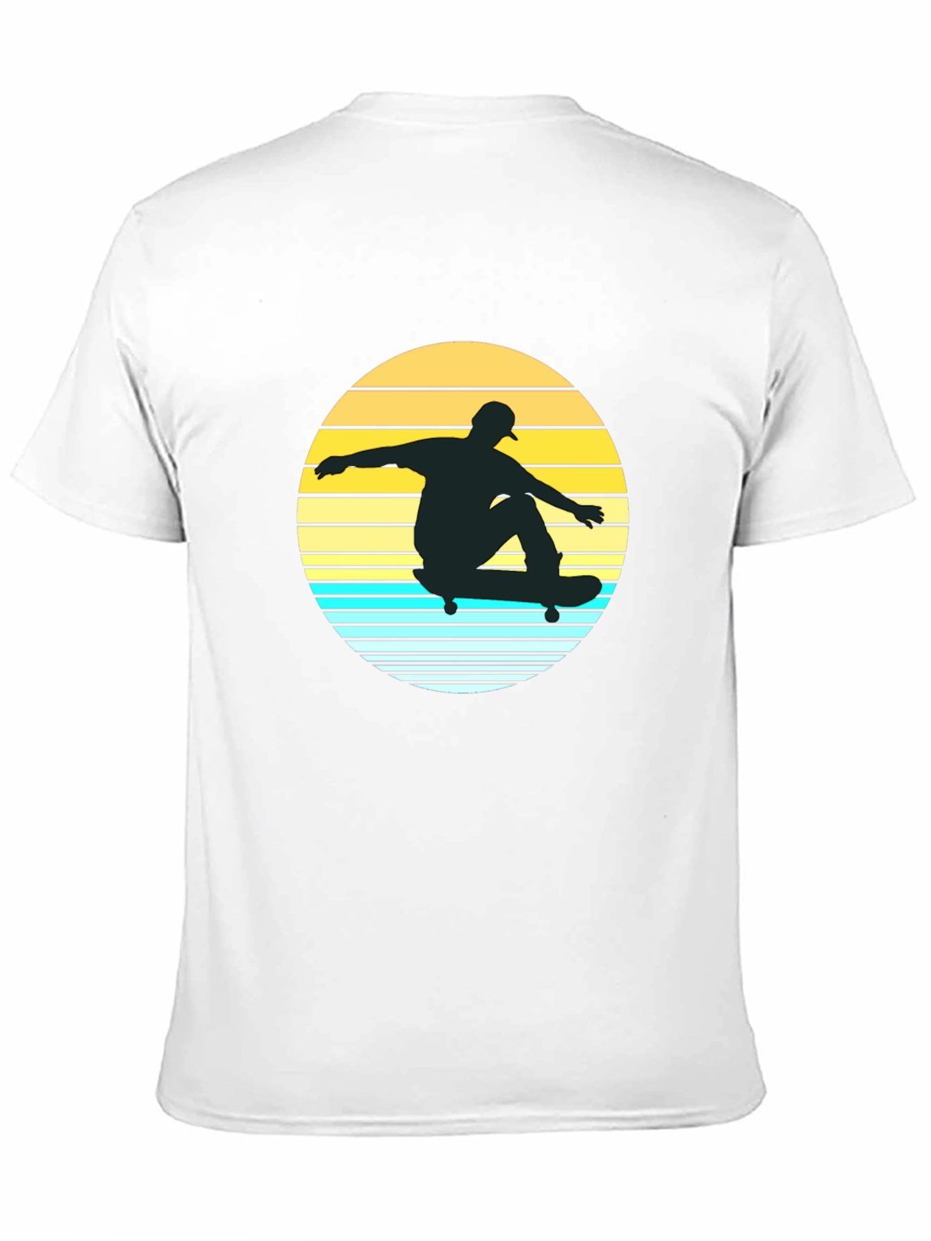 Skateboarder Sunset Graphic Tee - Black Casual Shirt