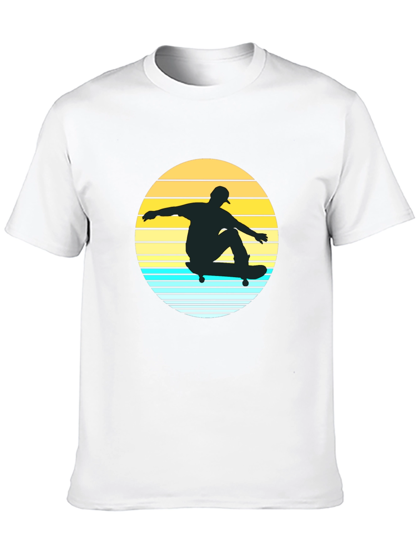 Skateboarder Sunset Graphic Tee - Black Casual Shirt