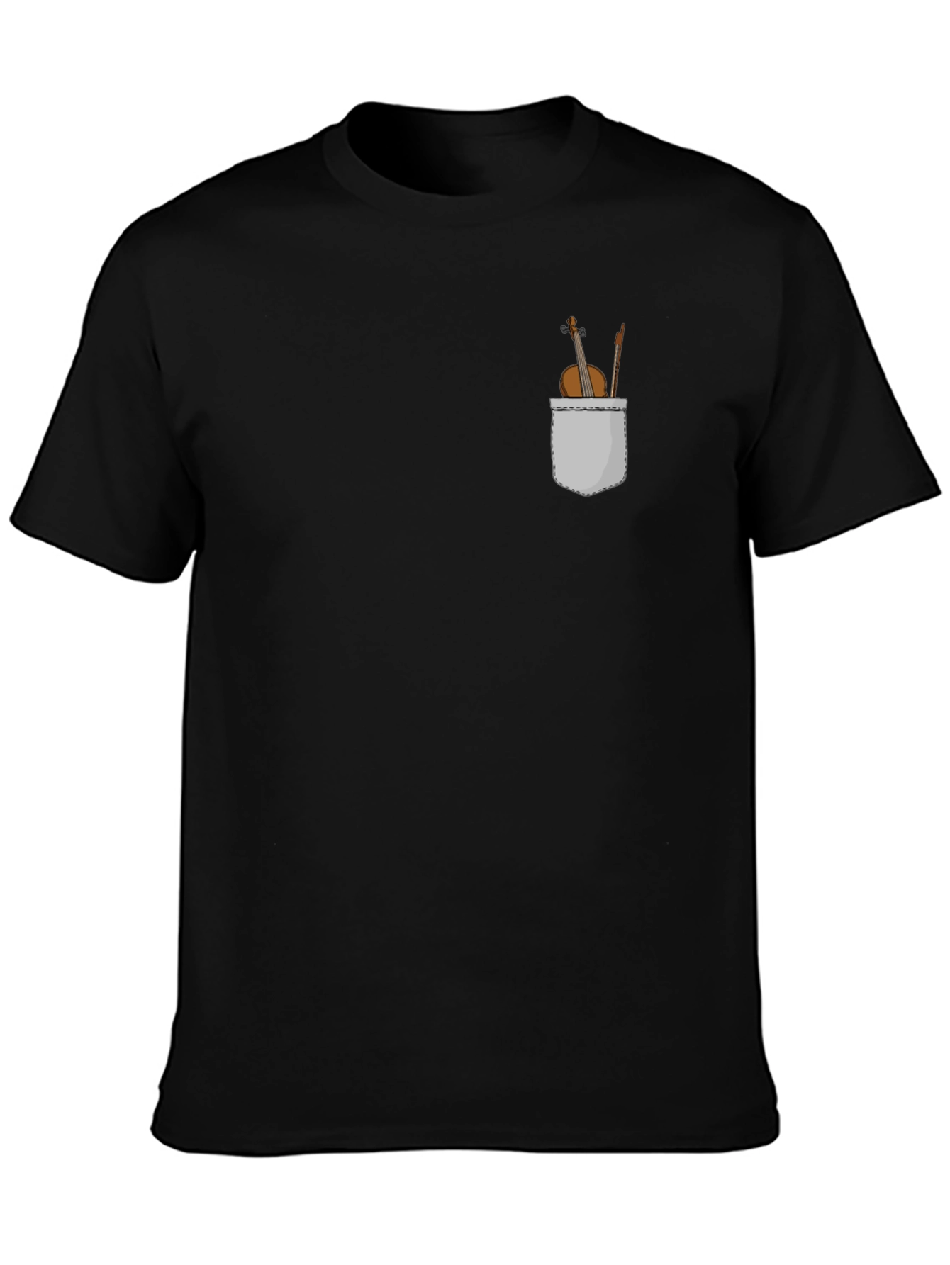 Violin in Pocket Graphic T-Shirt - Musical Tee