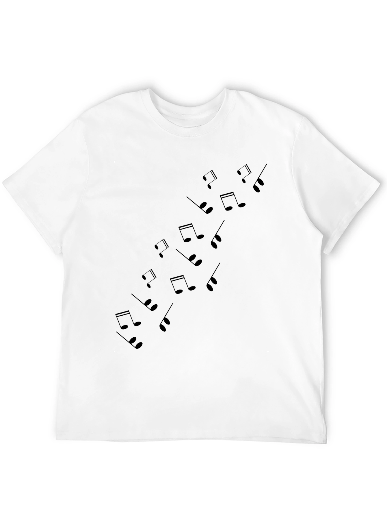 Musical Notes Graphic Black T-Shirt