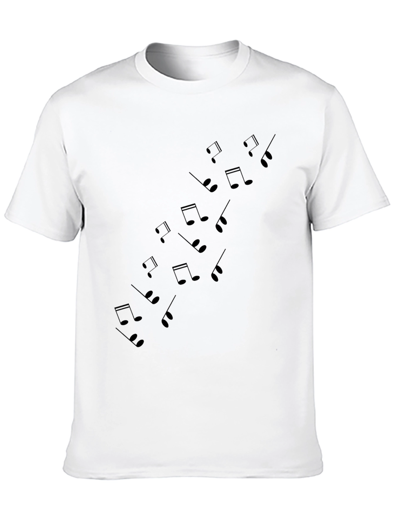 Musical Notes Graphic Black T-Shirt