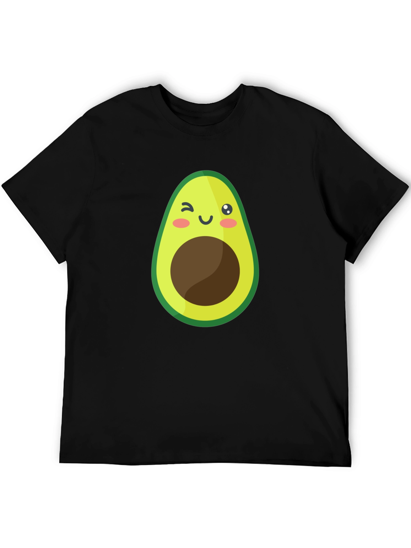 Cute Avocado Graphic Black T-Shirt
