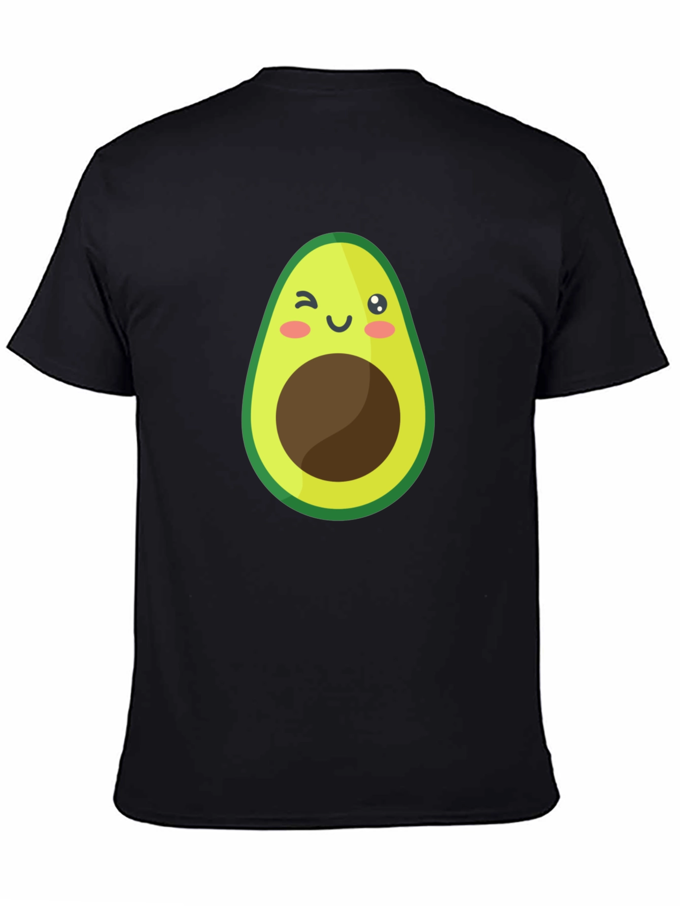 Cute Avocado Graphic Black T-Shirt
