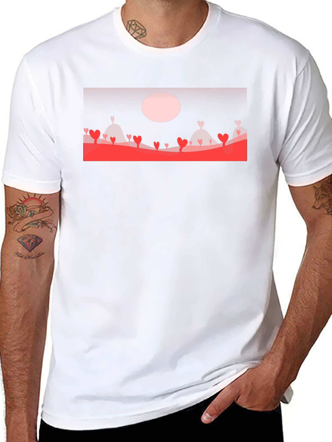 Romantic Heart Landscape T-Shirt