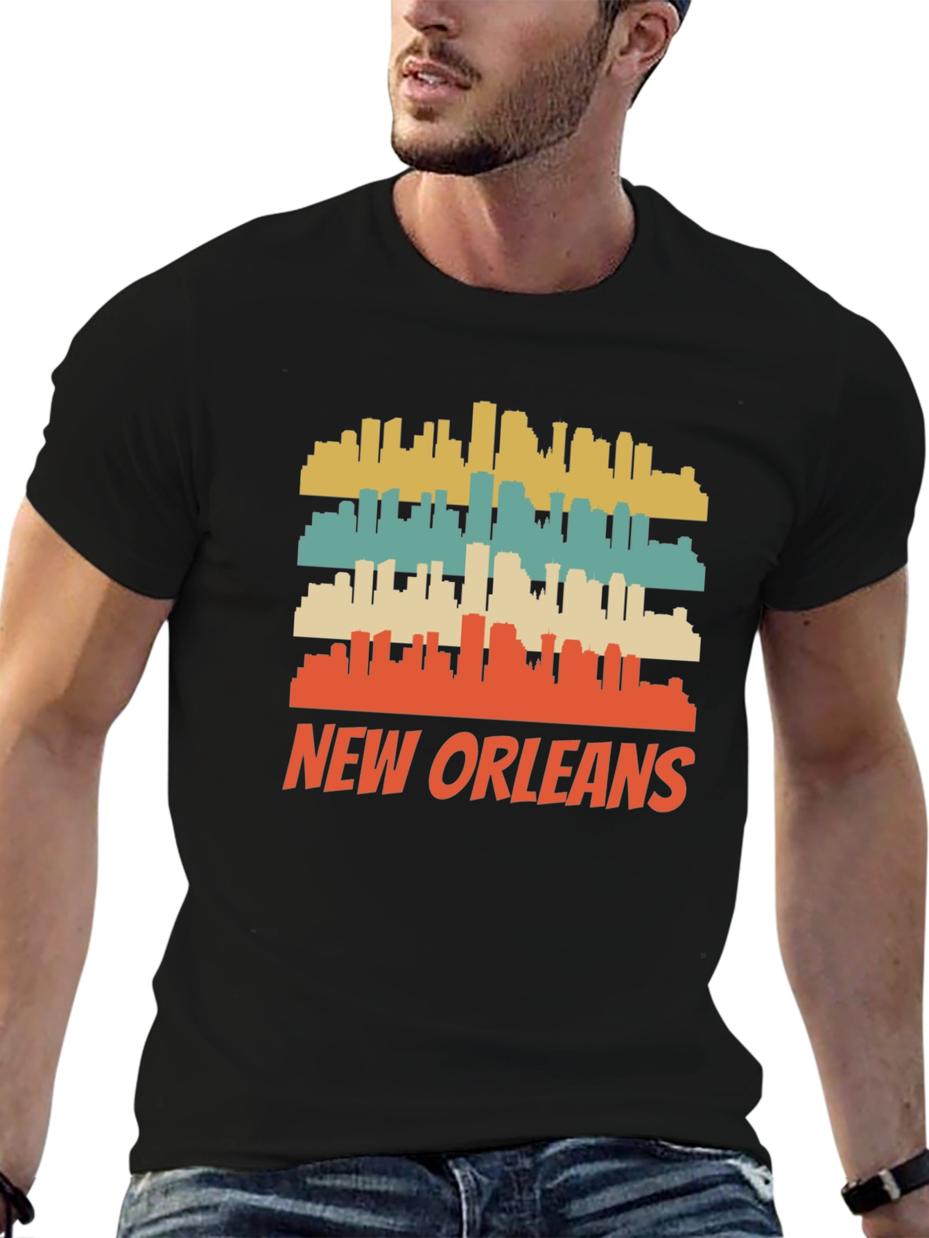 New Orleans Skyline Retro Graphic Tee