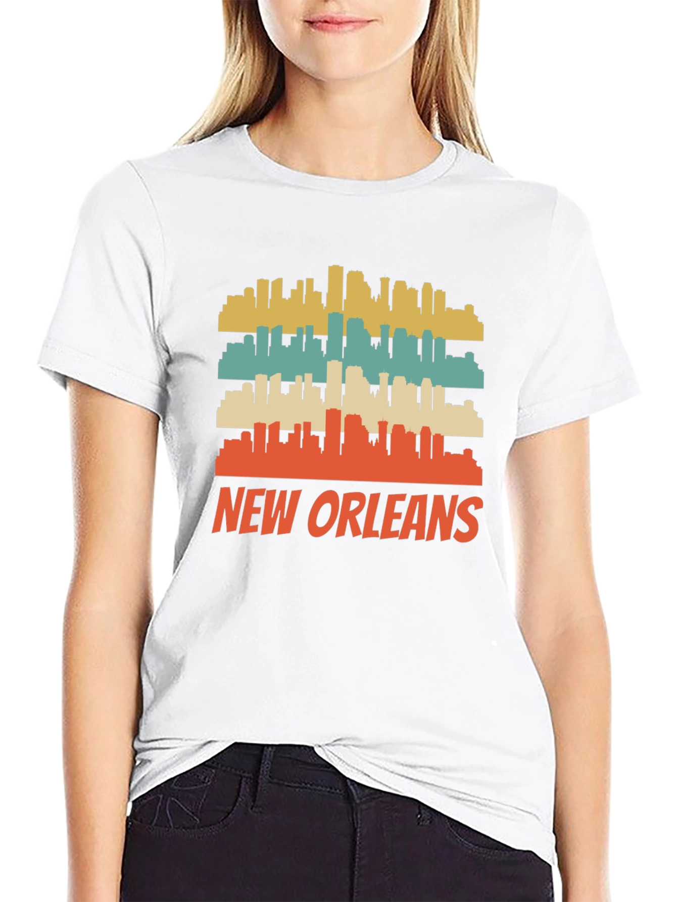 New Orleans Skyline Retro Graphic Tee