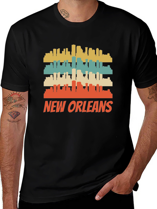 New Orleans Skyline Retro Graphic Tee