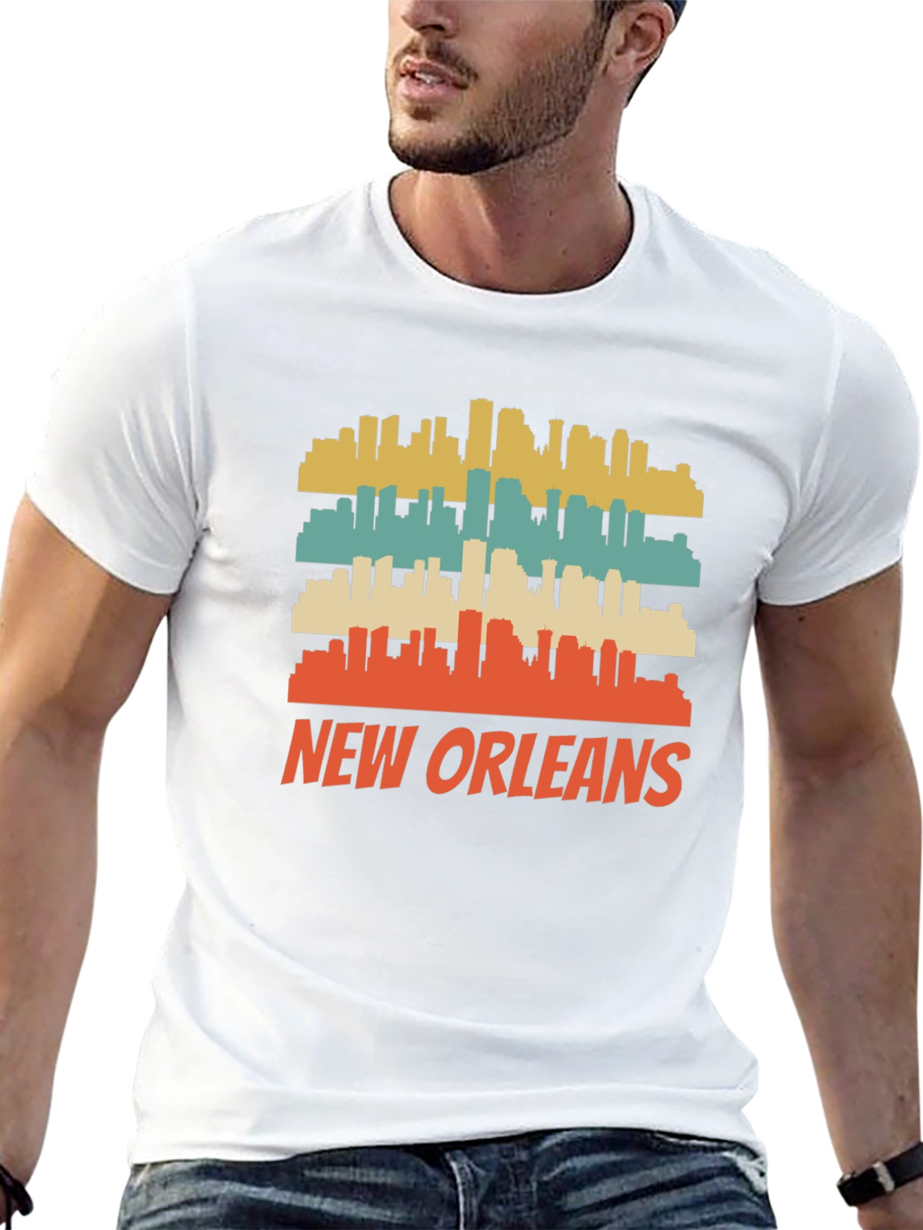 New Orleans Skyline Retro Graphic Tee