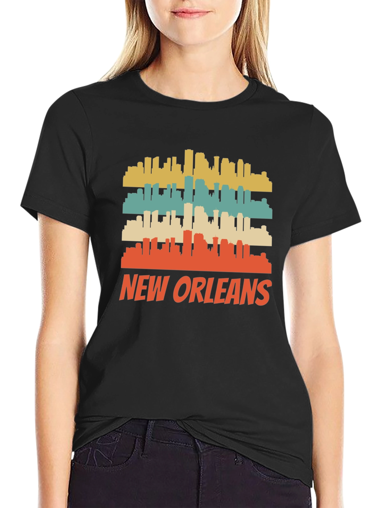 New Orleans Skyline Retro Graphic Tee