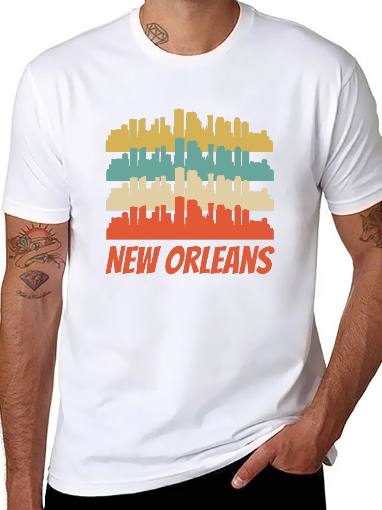 New Orleans Skyline Retro Graphic Tee