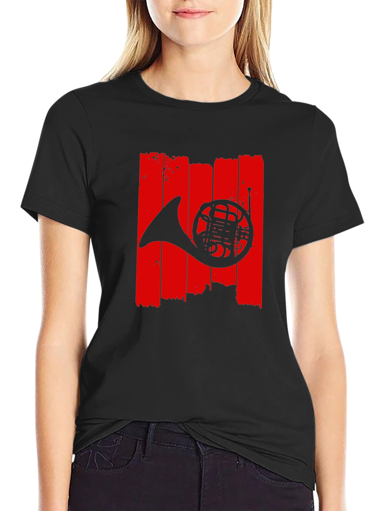 French Horn Graphic T-Shirt - Music Lover Tee