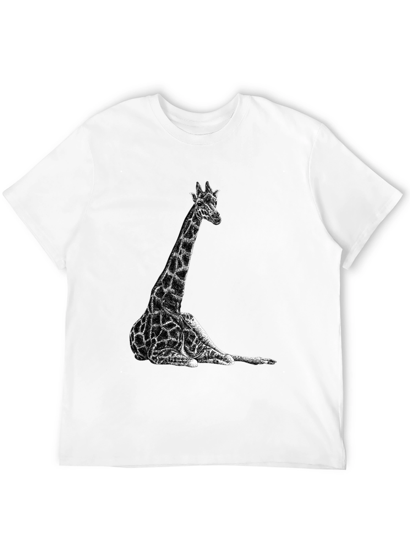 Giraffe Graphic Tee - Black Cotton T-Shirt