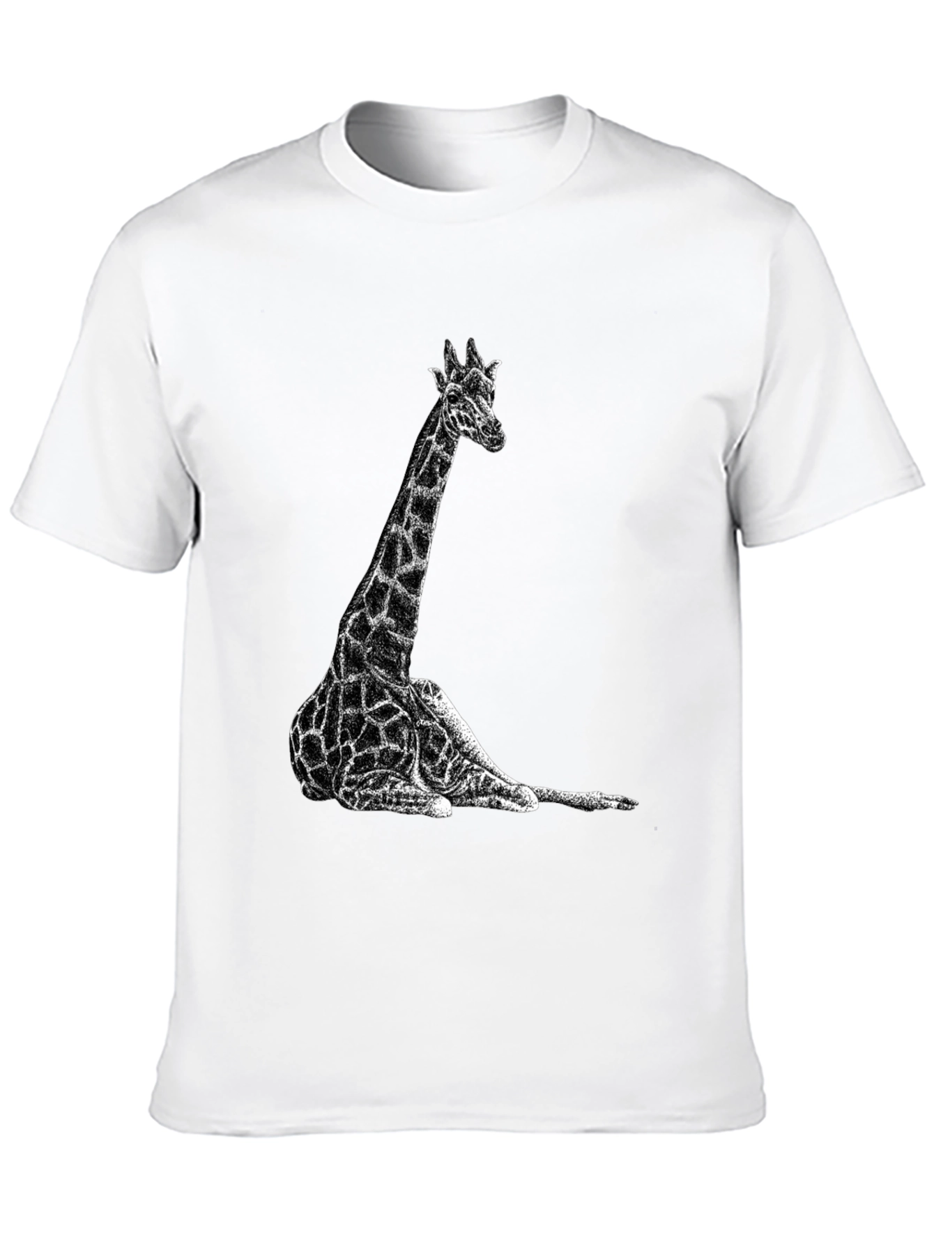 Giraffe Graphic Tee - Black Cotton T-Shirt