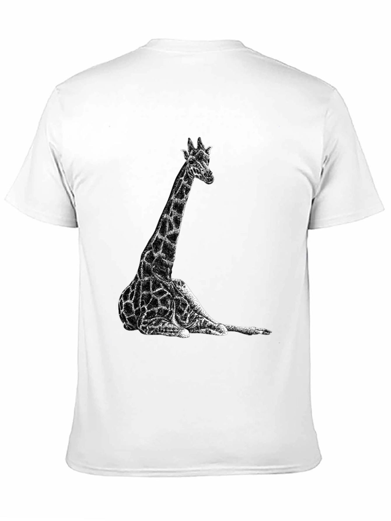 Giraffe Graphic Tee - Black Cotton T-Shirt
