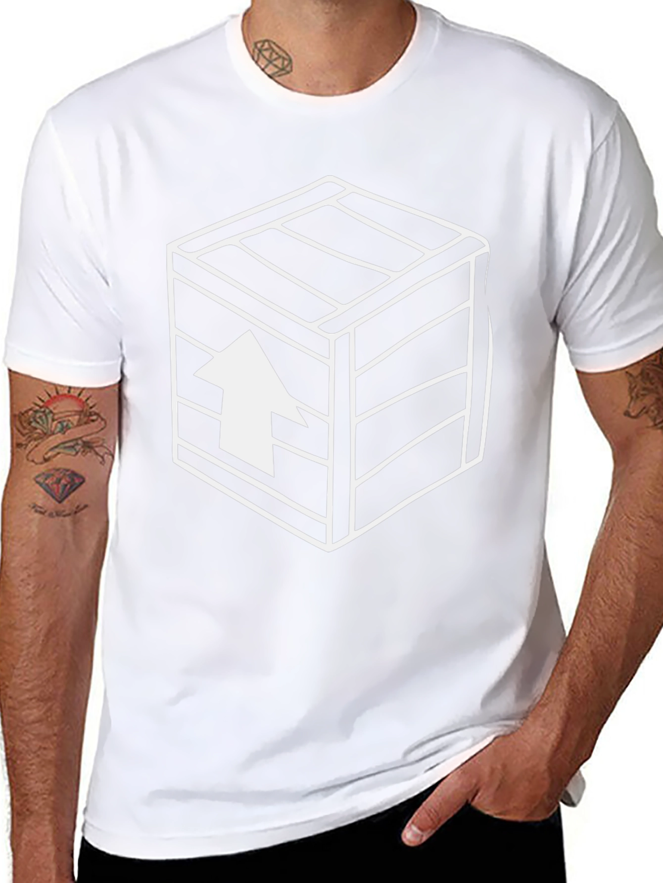 Graphic Tee - Crate Up Arrow Design - Black