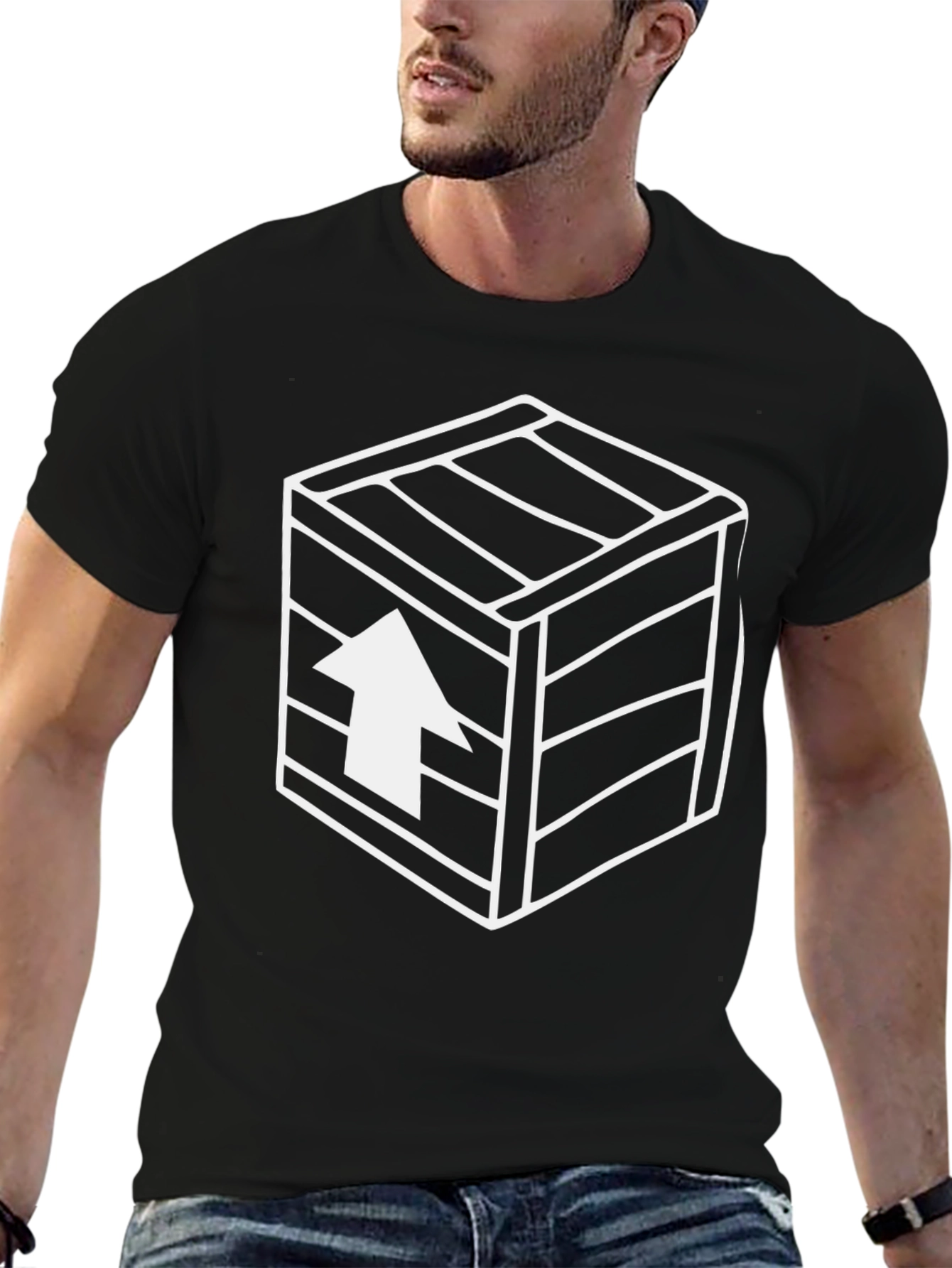 Graphic Tee - Crate Up Arrow Design - Black