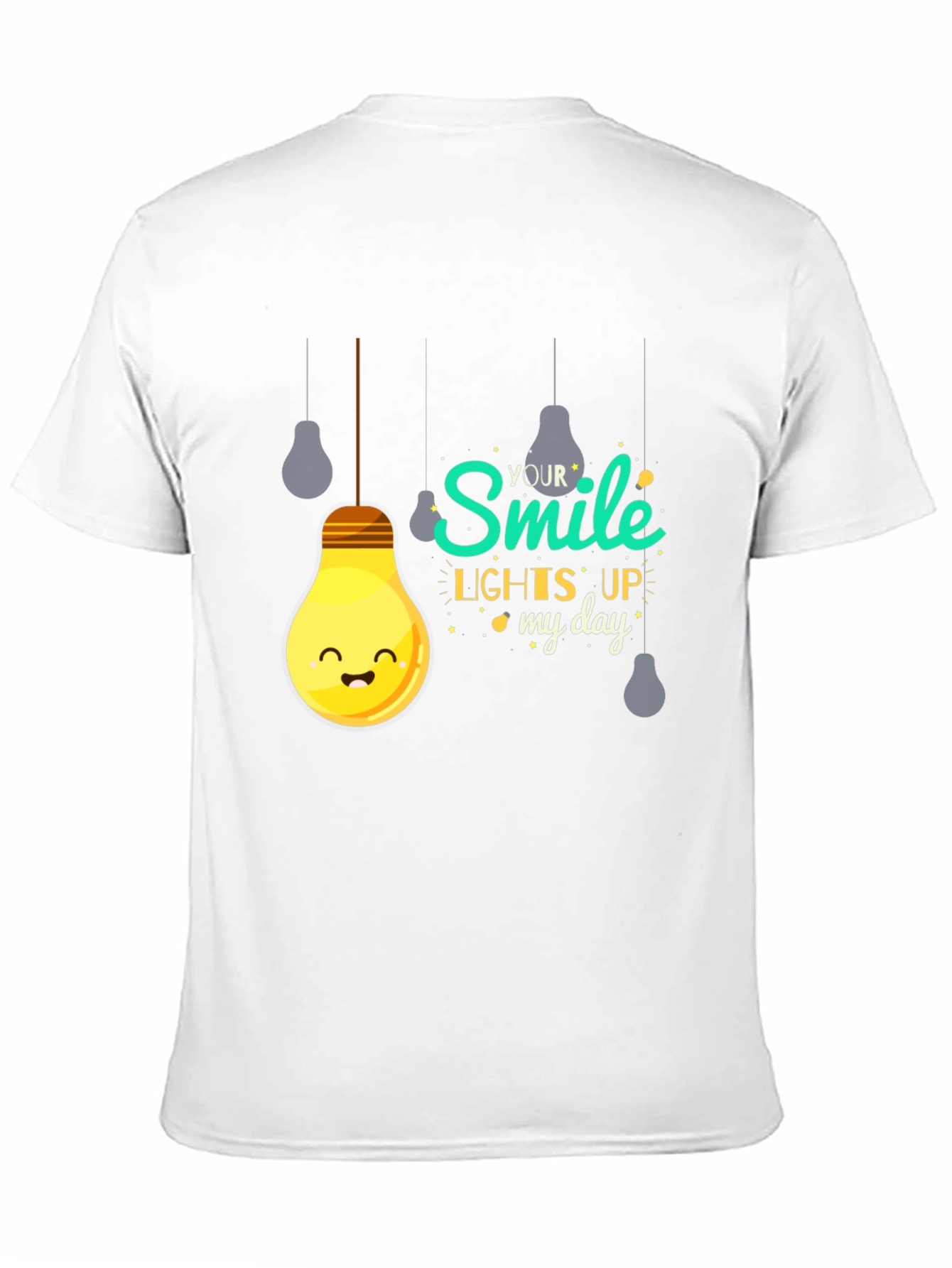 Smile Lights Up My Day Black Graphic T-Shirt