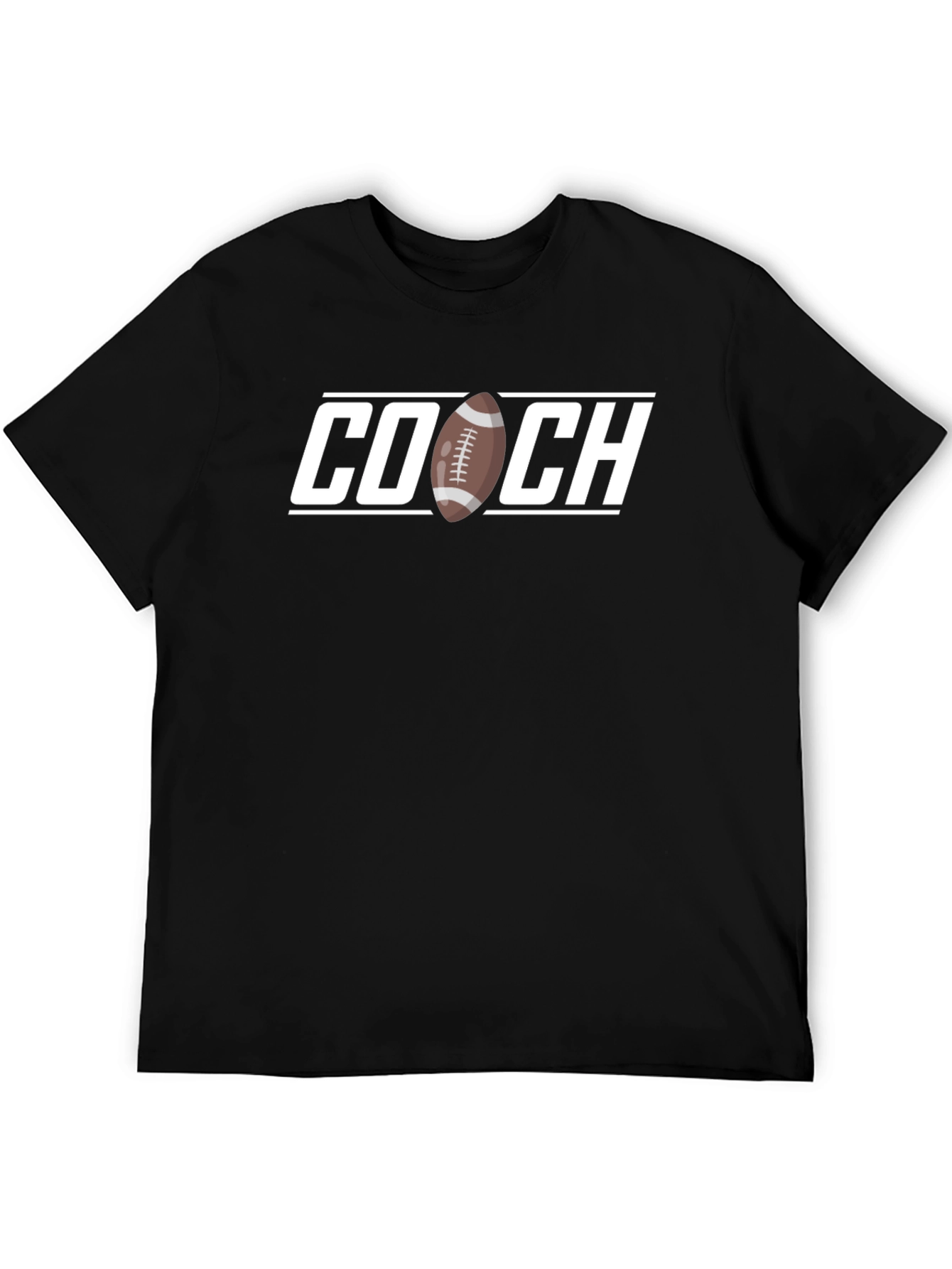 Football Coach T-Shirt - Black Graphic Tee