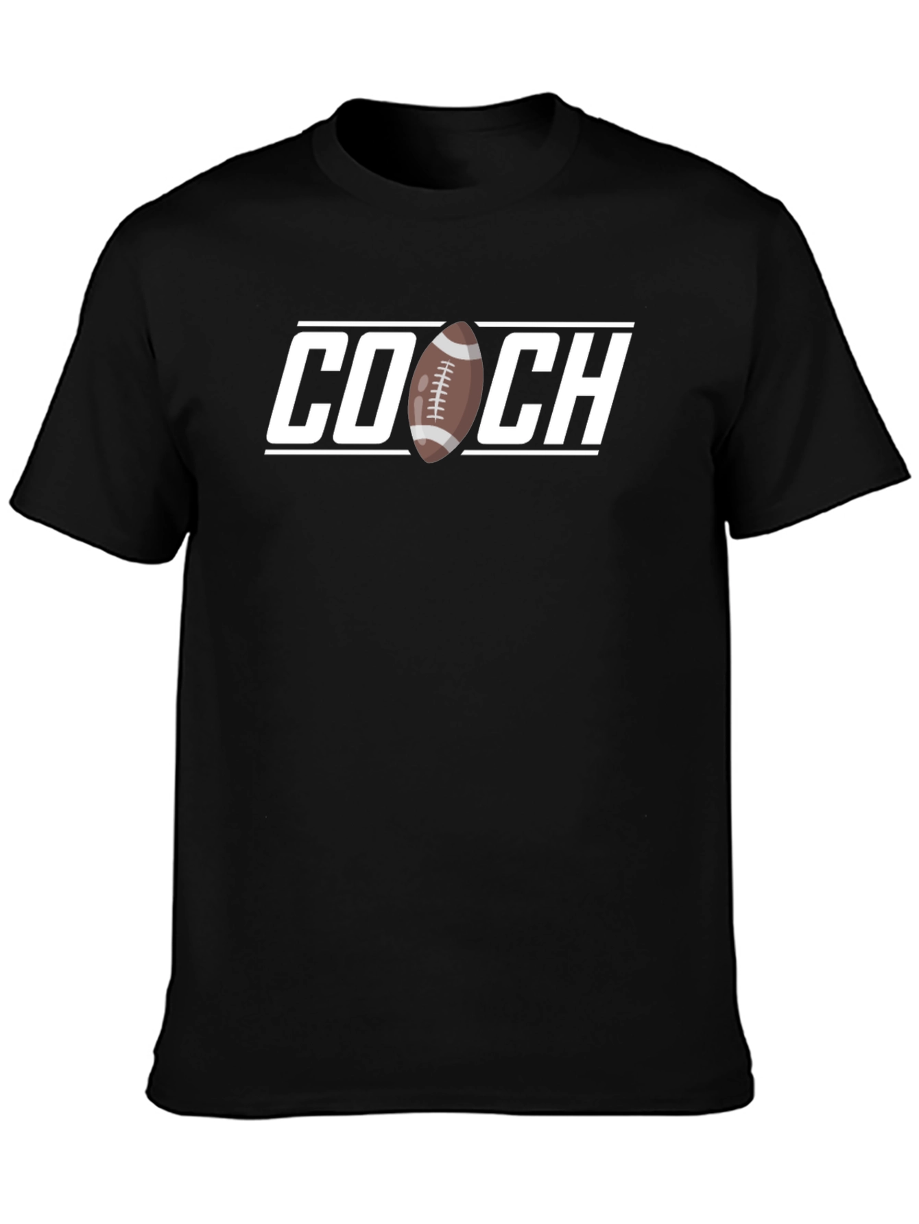 Football Coach T-Shirt - Black Graphic Tee