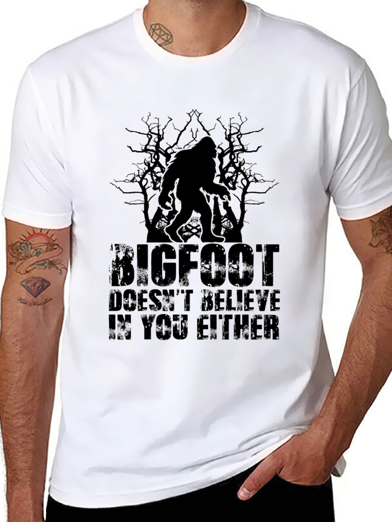 Bigfoot Doesnt Believe in You Either Graphic Tee