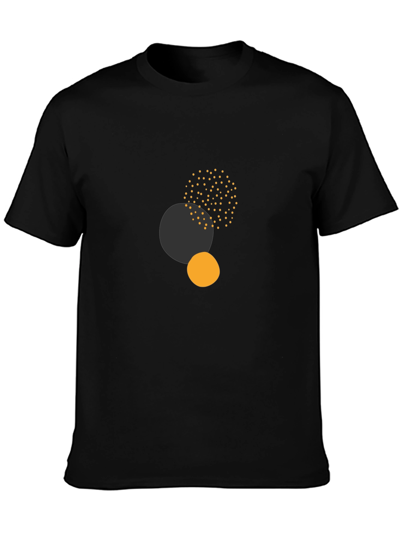Modern Abstract Circles Tee - Black Casual Comfort