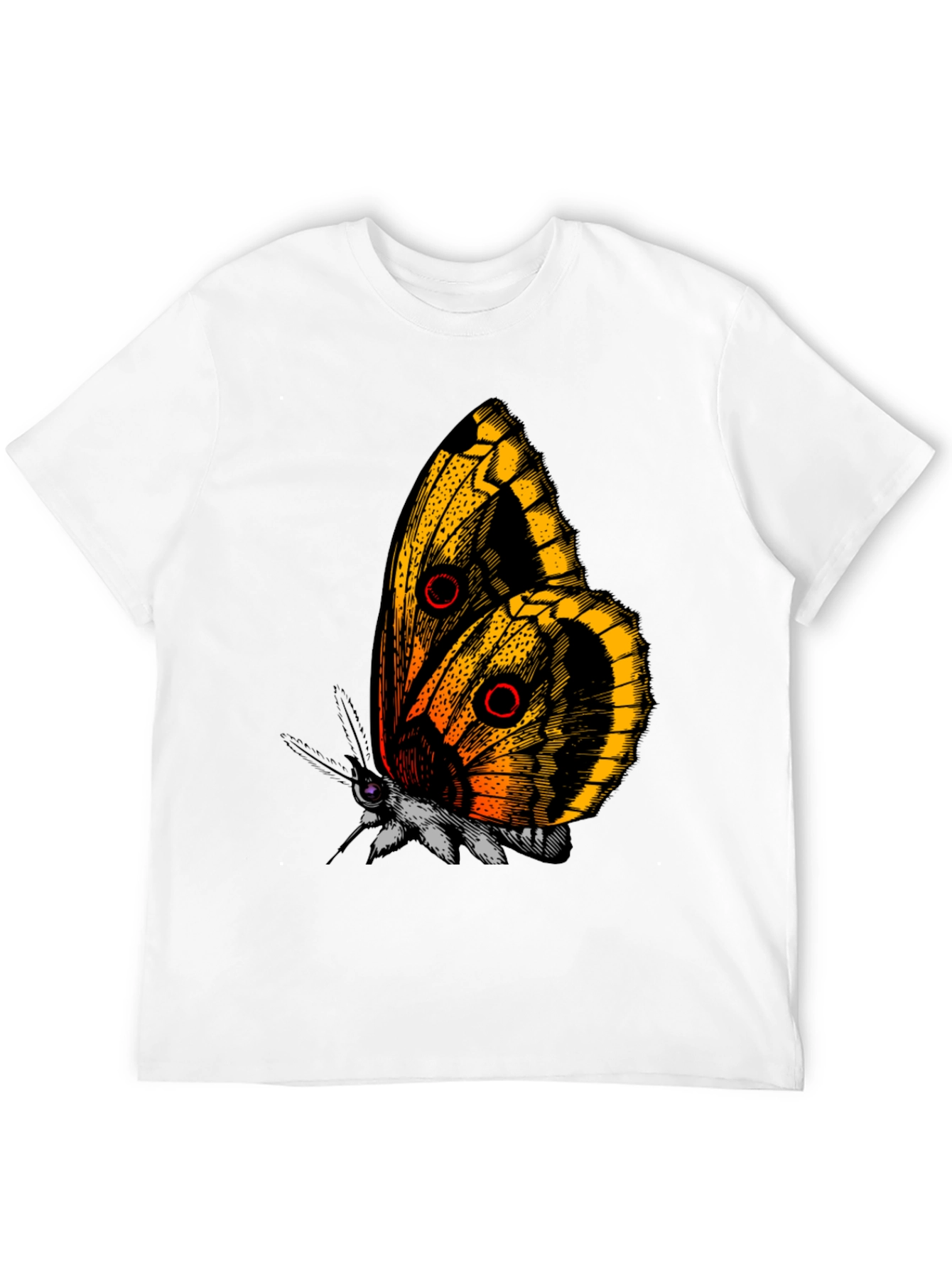 Butterfly Graphic Tee - Black Cotton T-Shirt