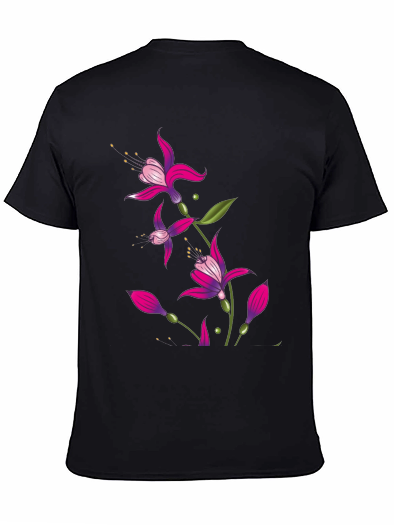 Floral Print Black T-Shirt