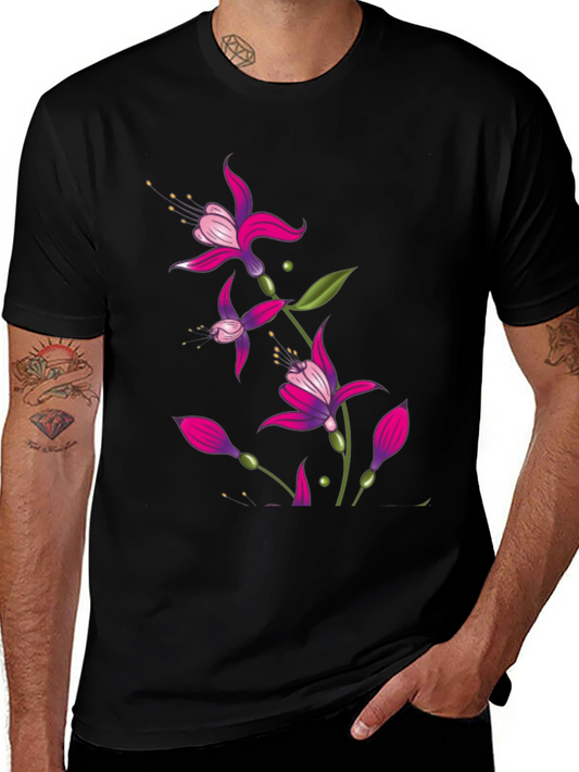 Floral Print Black T-Shirt