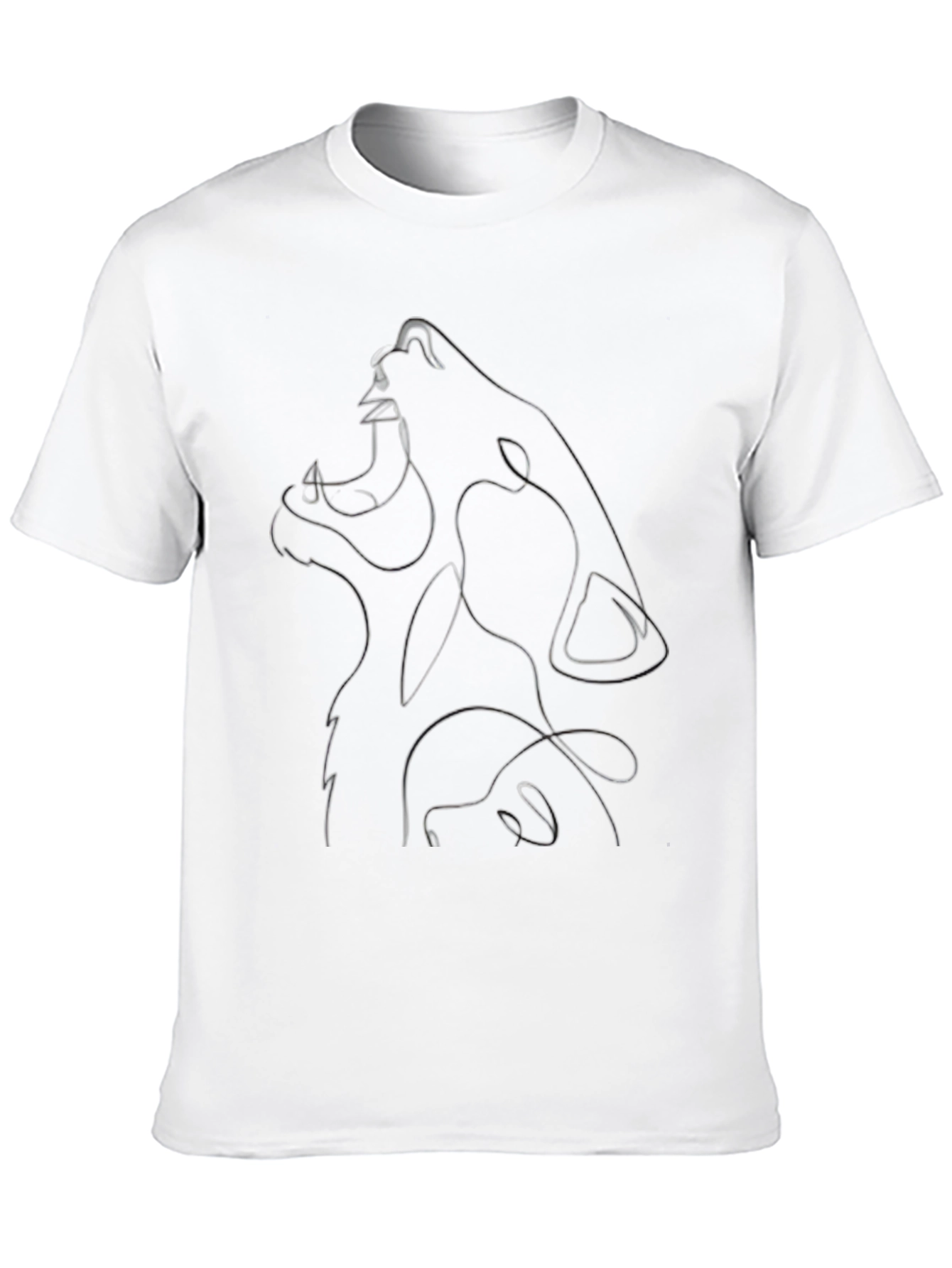 Abstract Wolf Graphic Black T-Shirt