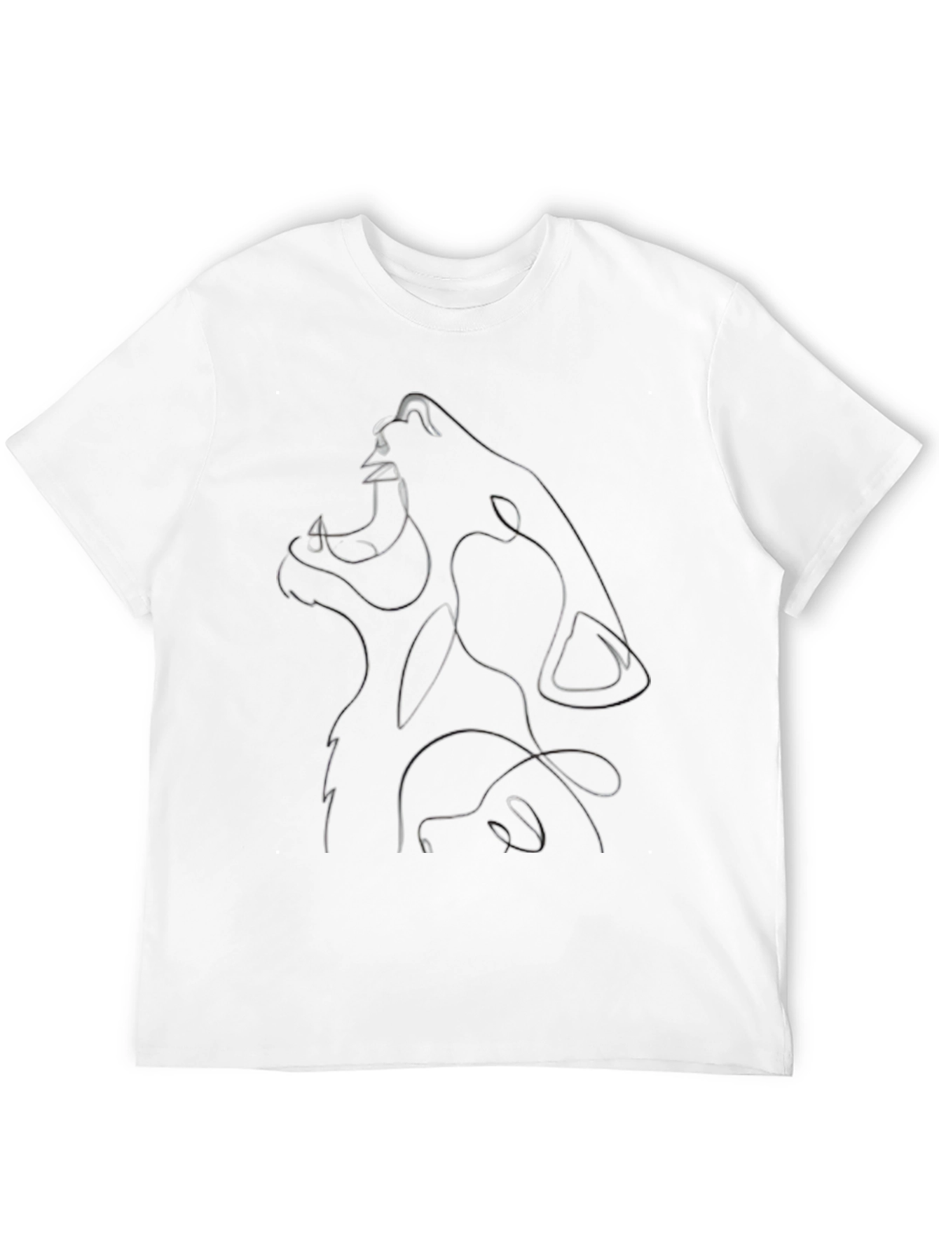 Abstract Wolf Graphic Black T-Shirt