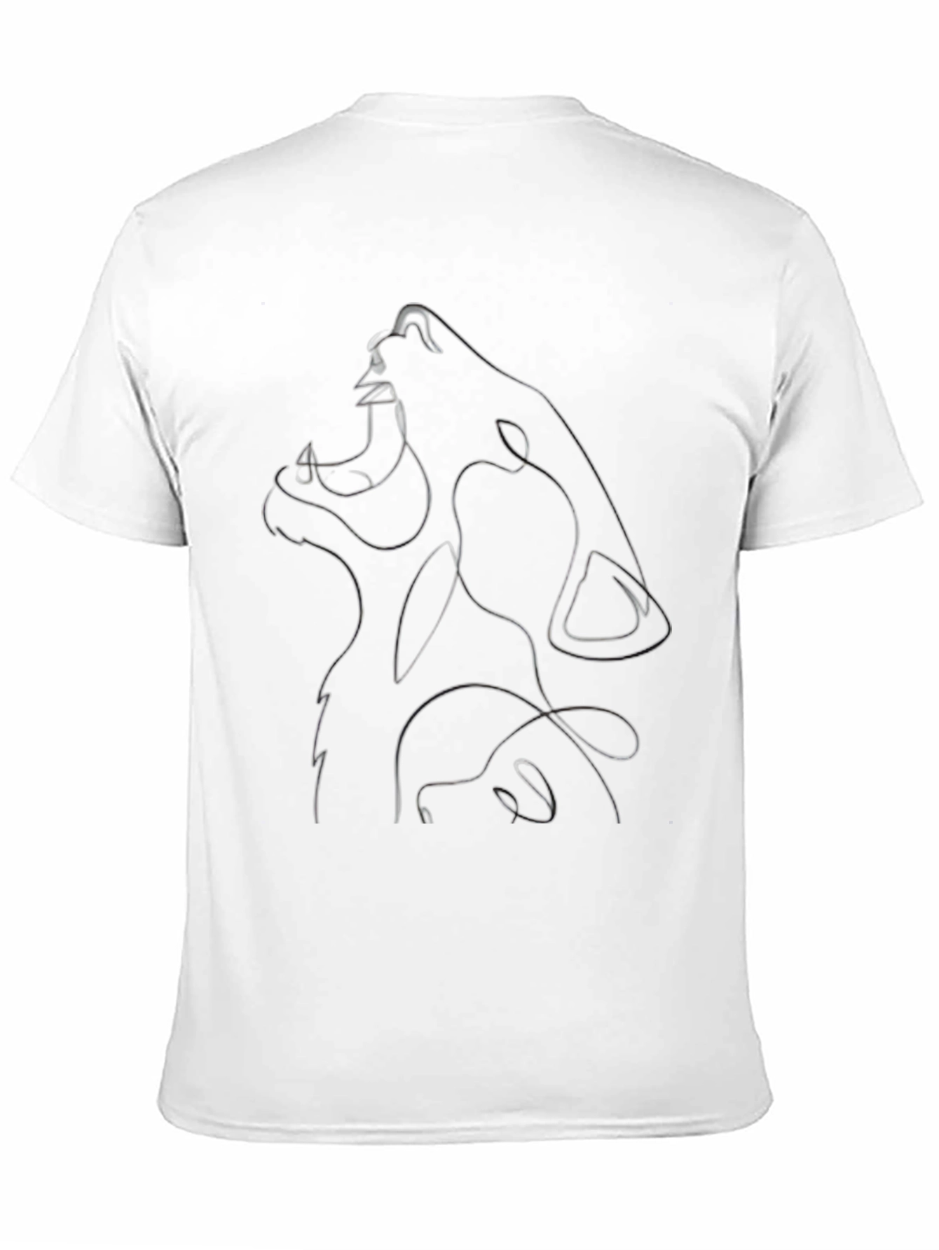 Abstract Wolf Graphic Black T-Shirt