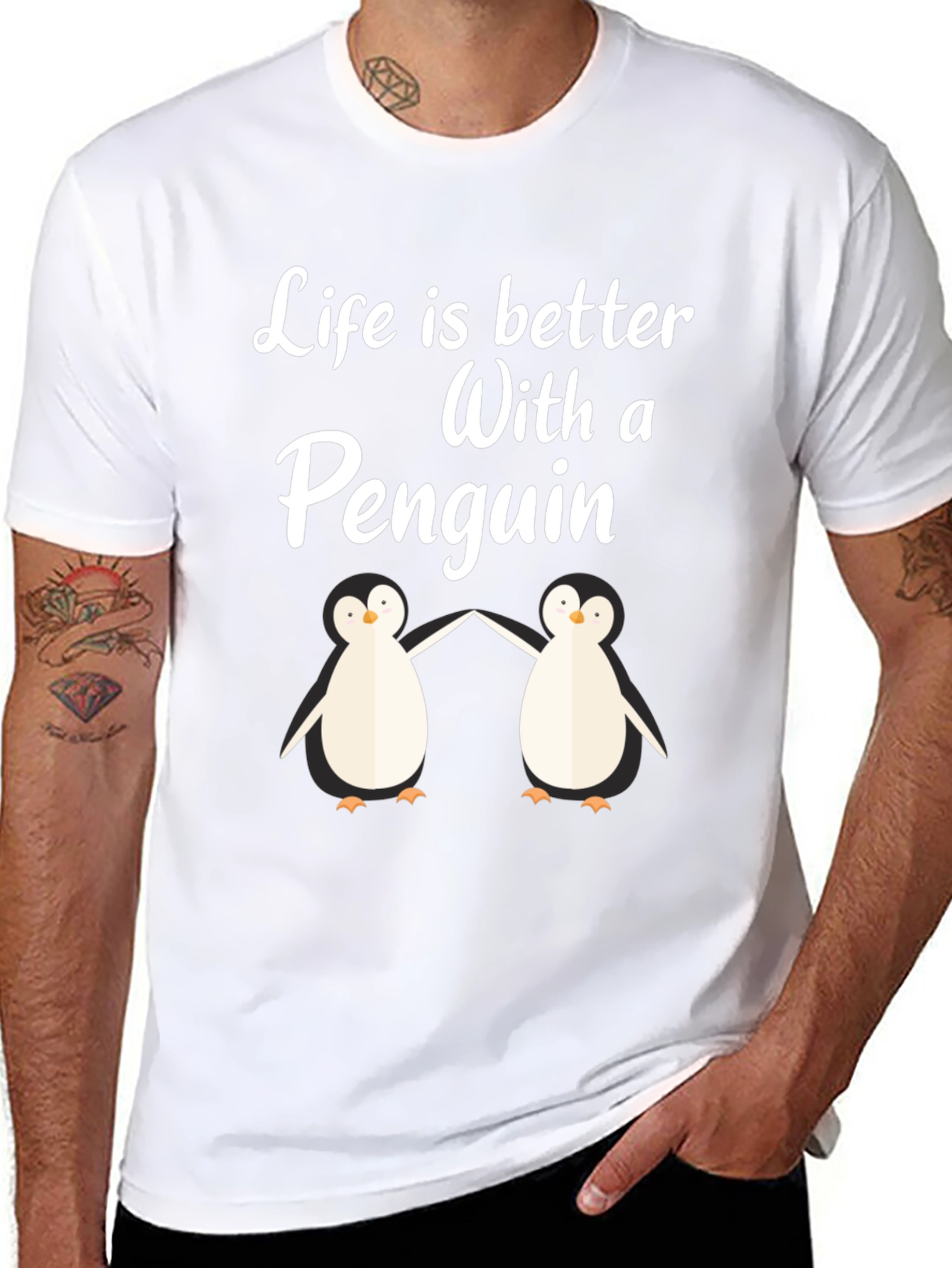Life is Better With a Penguin Graphic T-Shirt