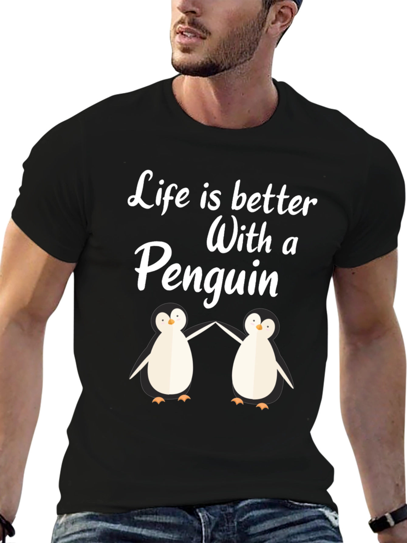 Life is Better With a Penguin Graphic T-Shirt