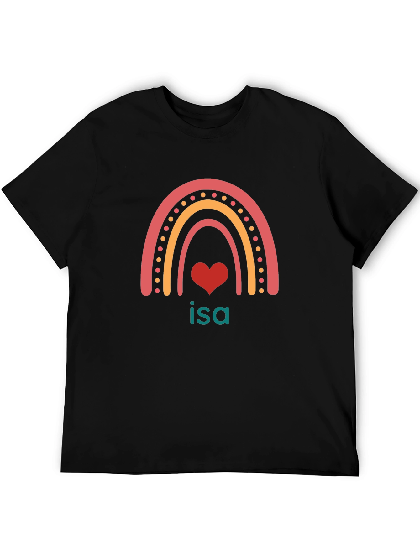 Rainbow Heart Isa Custom T-Shirt
